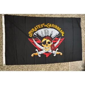 Lot of 3 - Pirate Flags Pirates of the Caribbean, Disney 60 x 35